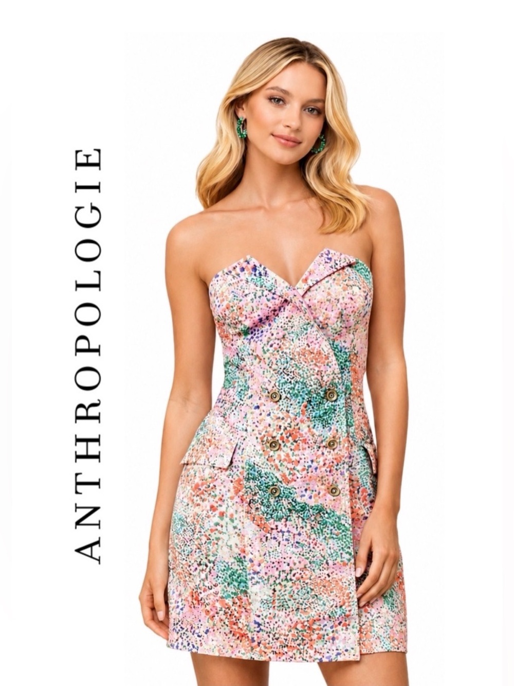 Anthropologie Maeve Strapless Blazer Shift Mini Dress